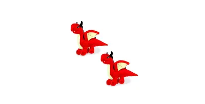 Mighty Jr Dragon Red, 2-Pack Dog Toys