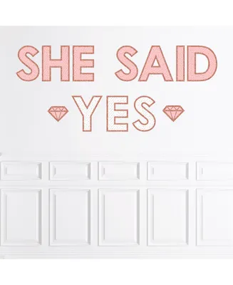 Bride Squad Rose Gold Bridal Shower Large Banner Wall Decals She Said Yes