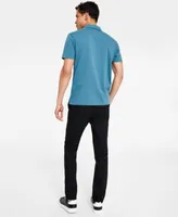Calvin Klein Mens Slim Fit Modern Stretch Chino Pants Smooth Cotton Feeder Stripe Polo Shirt Outfit
