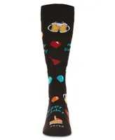 MeMoi Men's Happy Birthday Rayon from Bamboo Novelty Crew Socks