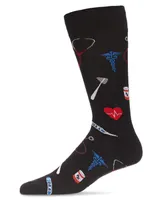 MeMoi Men's Medical Doctor Rayon from Bamboo Novelty Crew Socks