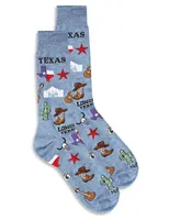 MeMoi Men's Don't Mess with Texas Rayon from Bamboo Novelty Crew Socks