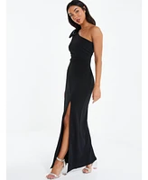 Quiz Women's One-Shoulder Bow Detail Maxi Dress