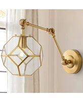Honeycomb 7.5" 1-Light Modern Contemporary Arm-Adjustable Iron, Glass Led Sconce