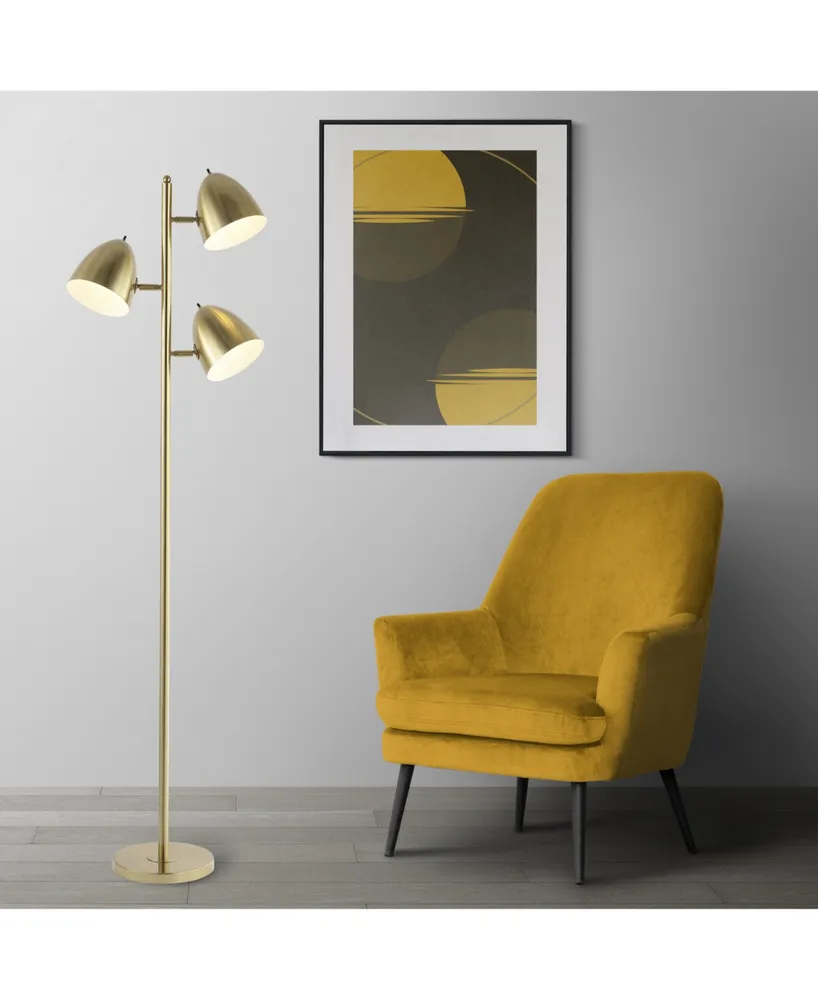 Billy 66.5" 3-Light Modern Contemporary Iron Led Floor Lamp