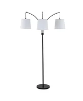 Sylva 72.5" 3-Light Mid-Century Modern Head-Adjustable Iron Led Arc Floor Lamp