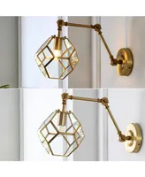 Honeycomb 7.5" 1-Light Modern Contemporary Arm-Adjustable Iron, Glass Led Sconce