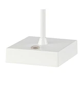 Oscar 12.5" Modern Industrial Rechargeable, Cordless Iron, Acrylic Integrated Led Table Lamp with Ribbed Shade