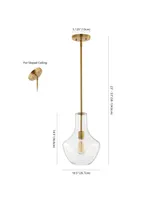 Watts 10.5" 1-Light Mid-Century Modern Iron, Glass Led Pendant