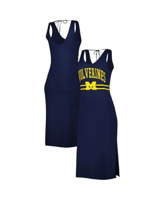 Women's G-iii 4Her by Carl Banks Navy Michigan Wolverines Training V-Neck Maxi Dress