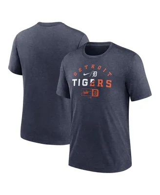 Men's Nike Heather Navy Detroit Tigers Rewind Review Slash Tri-Blend T-shirt