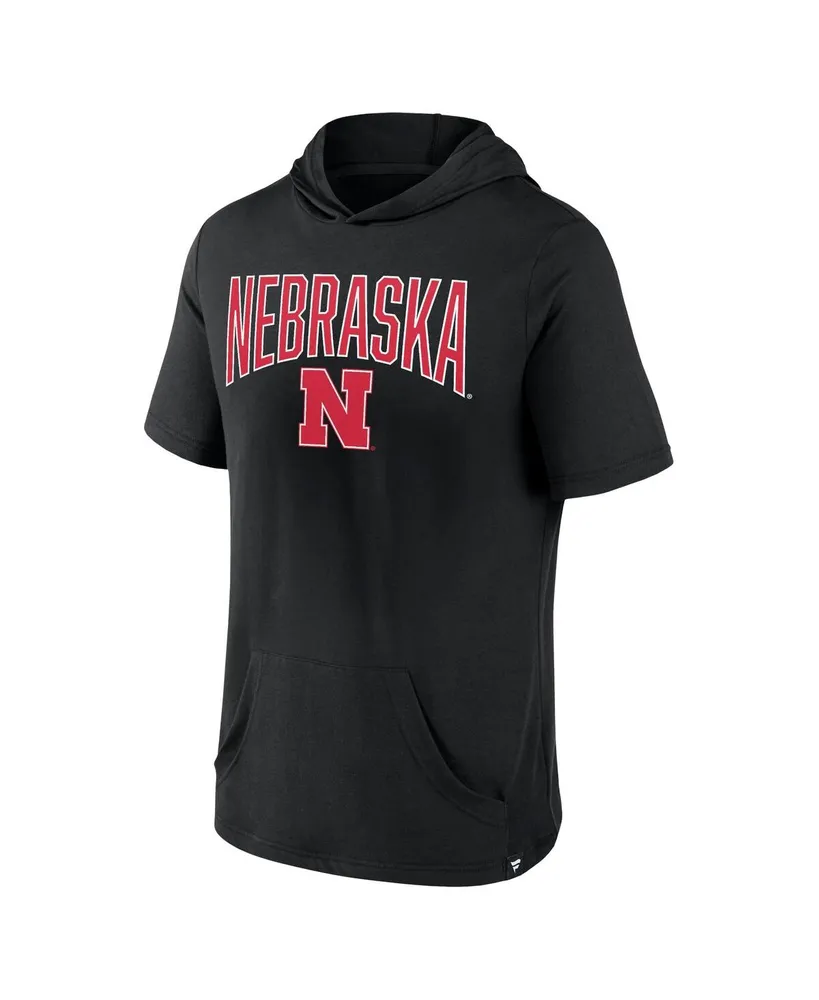 Men's Fanatics Black Nebraska Huskers Outline Lower Arch Hoodie T-shirt