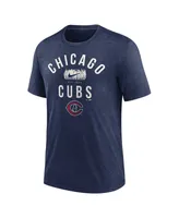 Men's Nike Heather Navy Chicago Cubs 2022 Field of Dreams Lockup Tri-Blend T-shirt