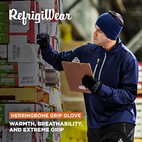 RefrigiWear Men's Palm Coated Herringbone Grip Knit Work Gloves (Pack of 12 Pairs)