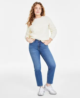 On 34th Women's Perfect Cable-Knit Crewneck Sweater, Created for Macy's
