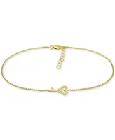 Giani Bernini Cubic Zirconia Heart Key Ankle Bracelet, Created for Macy's