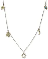 Anzie Multi-Gemstone & Diamond Accent Dangle Charm Pendant Necklace in 14k Gold, 15" + 1" extender