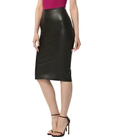 kimi + kai Women's Stretch Faux Leather Pencil Skirt