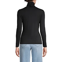 Lands' End Women's Lightweight Fitted Long Sleeve Turtleneck Top