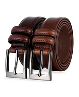 Mio Marino Men's Dual Loop Leather Belt, 2 pack