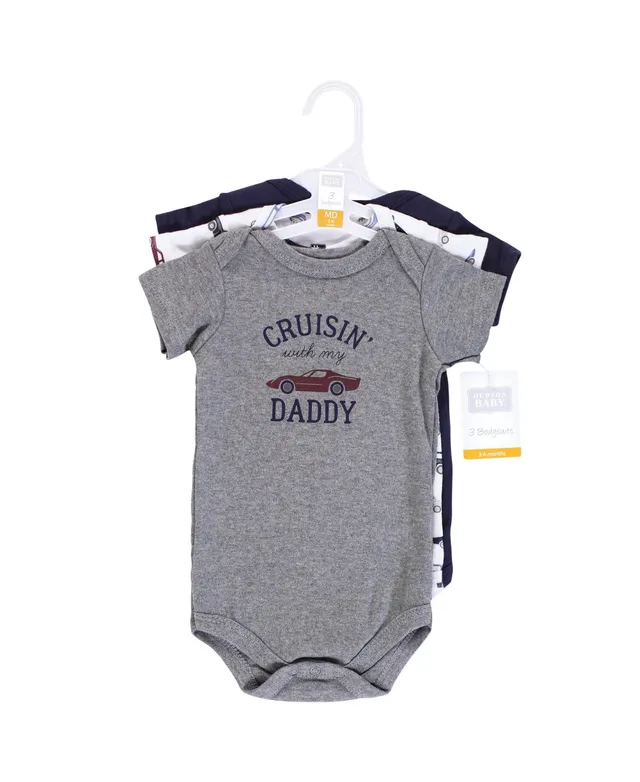 Hudson Baby Boys Cotton Bodysuits, Space