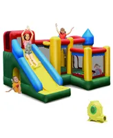 Costway 5-In-1 Inflatable Bounce Castle with Basketball Rim & Climbing Wall