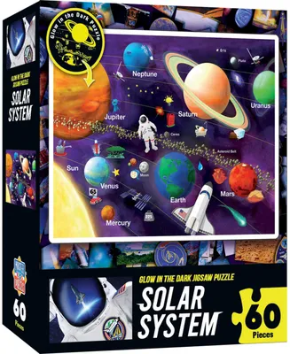 MasterPieces Puzzles Glow In The Dark - Solar System 60 Piece Kids Puzzle