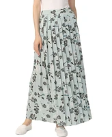 kimi + kai Women's Print Box Pleat Maxi Skirt