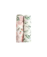 Crane Baby Baby Girls Parker Swaddle Wraps, Pack of 2