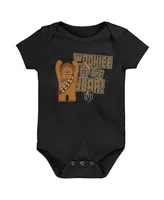 Infant Boys and Girls Black Vegas Golden Knights Star Wars Wookie of the Year Bodysuit