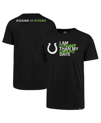 Men's '47 Brand Black Indianapolis Colts Kicking the Stigma T-shirt