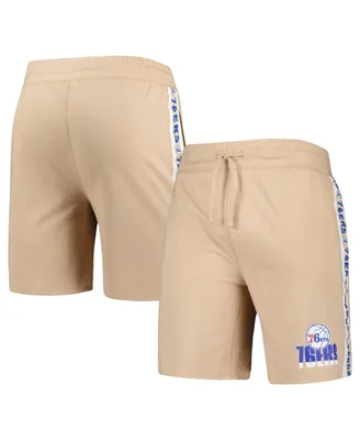 Men's Concepts Sport Tan Philadelphia 76ers Team Stripe Shorts