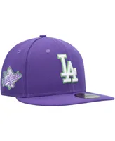 Men's New Era Purple Los Angeles Dodgers Lime Side Patch 59FIFTY Fitted Hat