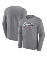 Men's Fanatics Heather Gray Los Angeles Angels Simplicity Pullover Sweatshirt