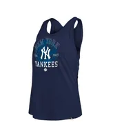 Women's New Era Navy New York Yankees Open Back Tank Top