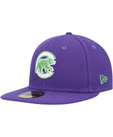 Men's New Era Purple Chicago Cubs Lime Side Patch 59FIFTY Fitted Hat