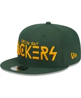 Men's New Era Green Green Bay Packers Word 9FIFTY Snapback Hat