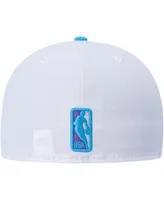 Men's New Era White Philadelphia 76ers Vice Blue Side Patch 59FIFTY Fitted Hat