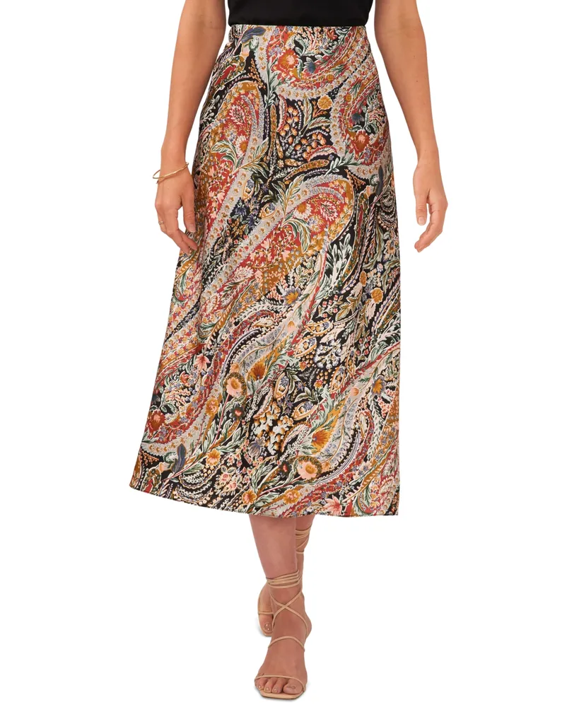 1.state Women's Printed A-Line Midi Skirt