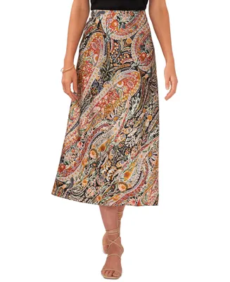 1.state Women's Printed A-Line Midi Skirt