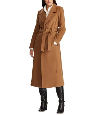 Lauren Ralph Lauren Women's Wool Blend Belted Maxi Wrap Coat