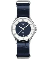 Certina Women's Swiss Ds-6 Blue Leather Strap Watch 35mm