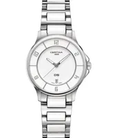 Certina Women's Swiss Ds-6 White Ceramic & Stainless Steel Bracelet Watch 35mm