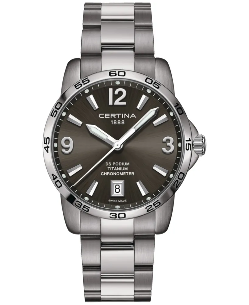 Certina Men's Swiss Ds Podium Titanium Bracelet Watch 40mm