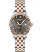 Certina Women's Swiss Ds-8 Moon Phase Two-Tone Stainless Steel Bracelet Watch 33mm