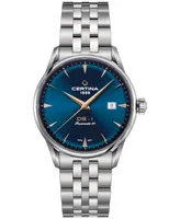 Certina Men's Swiss Automatic Ds-1 Blue Synthetic Strap Watch 40mm Gift Set