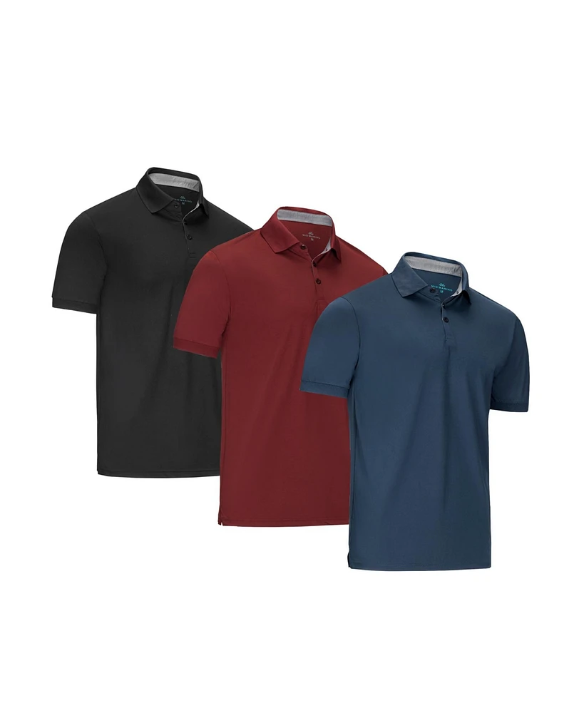 Mio Marino Big & Tall Designer Golf Polo Shirt Plus - 3 Pack