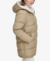 Calvin Klein Women's Faux-Fur-Lined Hooded Puffer Coat