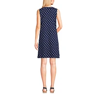 Lands' End Women's Cotton Jersey Sleeveless Swim Cover-up Dress Print