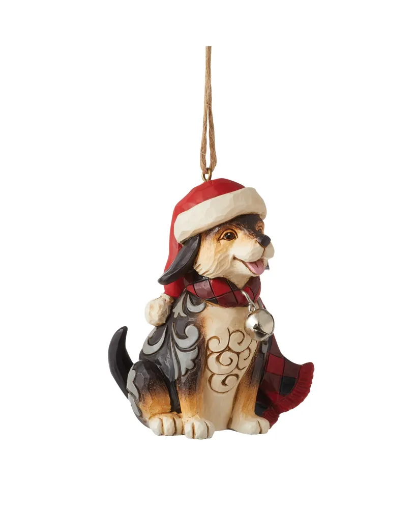 Jim Shore Highland Glen Dog Wear Plaid Scarf Ornament